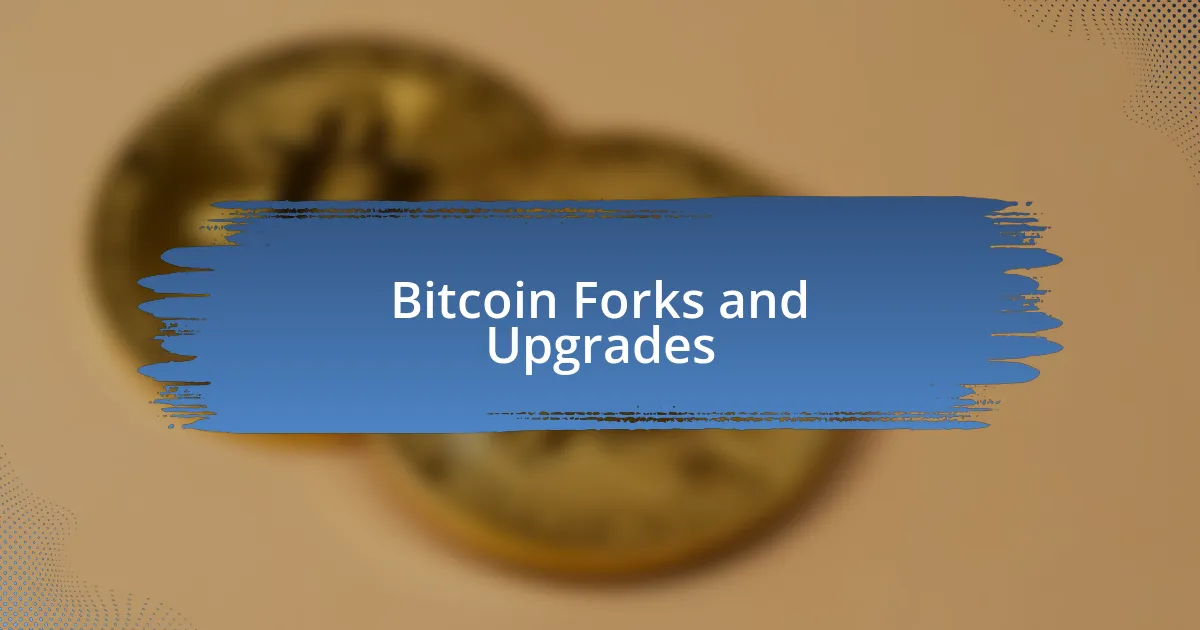 Bitcoin Forks and Upgrades