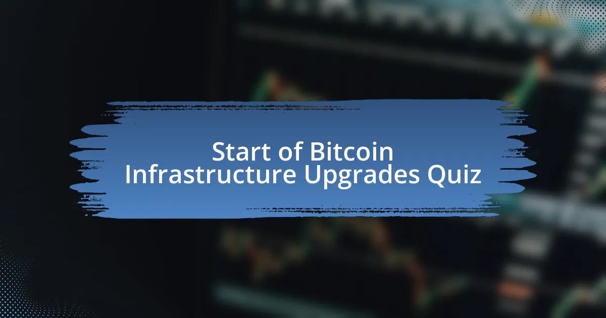 Start of Bitcoin Infrastructure Upgrades Quiz