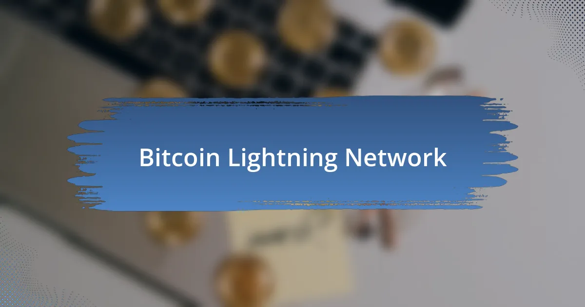 Bitcoin Lightning Network