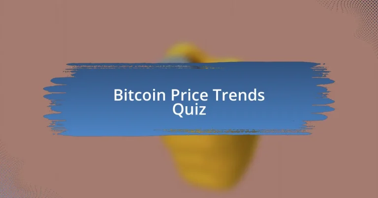 Bitcoin Price Trends Quiz