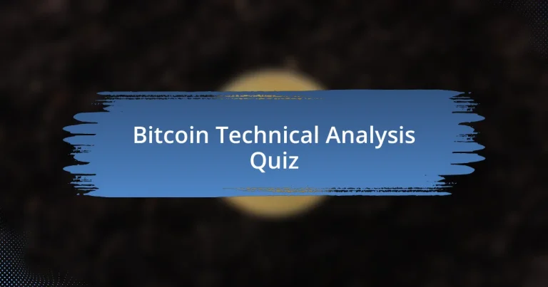 Bitcoin Technical Analysis Quiz